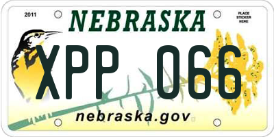 NE license plate XPP066