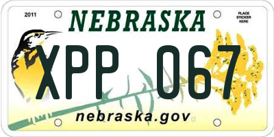 NE license plate XPP067
