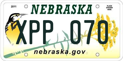 NE license plate XPP070