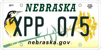 NE license plate XPP075
