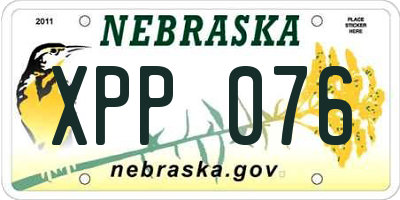 NE license plate XPP076