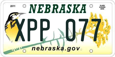 NE license plate XPP077