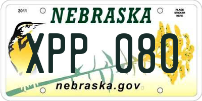 NE license plate XPP080