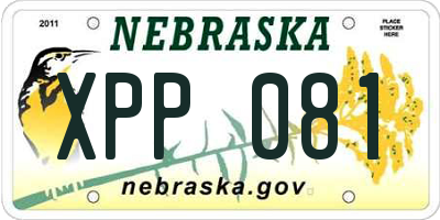 NE license plate XPP081