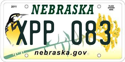 NE license plate XPP083