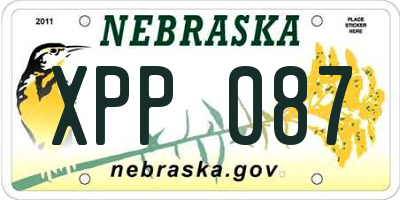 NE license plate XPP087