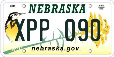NE license plate XPP090
