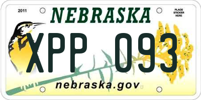 NE license plate XPP093