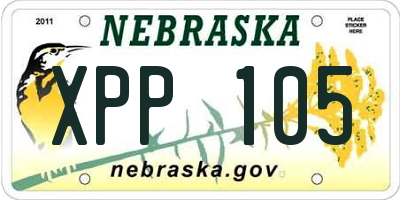 NE license plate XPP105