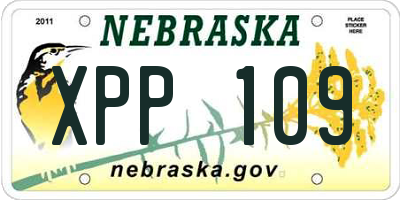 NE license plate XPP109