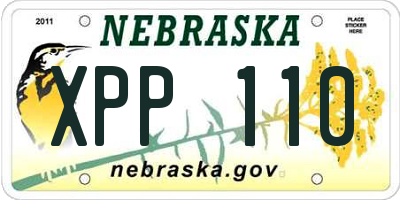 NE license plate XPP110