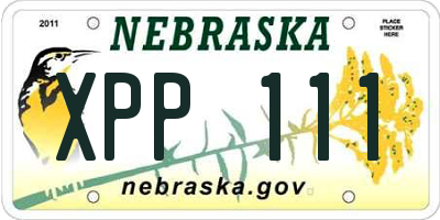 NE license plate XPP111
