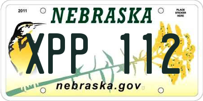 NE license plate XPP112