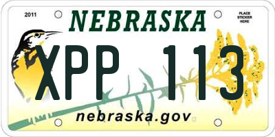 NE license plate XPP113