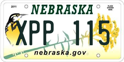 NE license plate XPP115