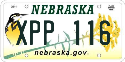 NE license plate XPP116