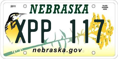 NE license plate XPP117