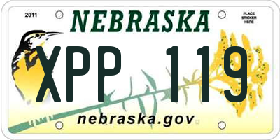 NE license plate XPP119