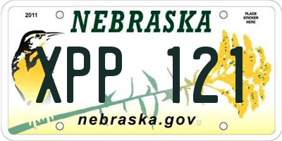 NE license plate XPP121