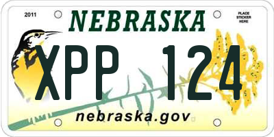 NE license plate XPP124