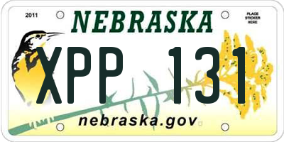 NE license plate XPP131