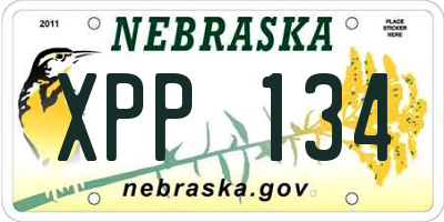NE license plate XPP134