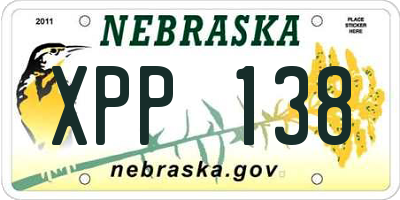 NE license plate XPP138