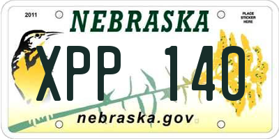 NE license plate XPP140