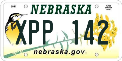 NE license plate XPP142