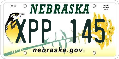 NE license plate XPP145