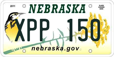 NE license plate XPP150