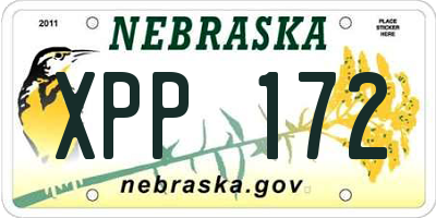NE license plate XPP172
