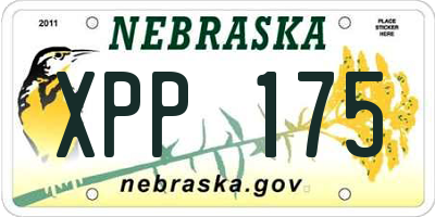 NE license plate XPP175