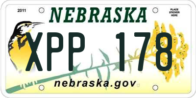 NE license plate XPP178