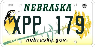 NE license plate XPP179