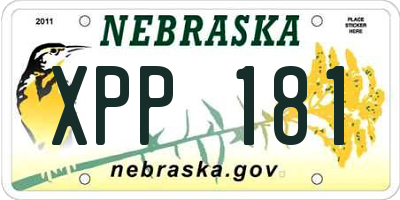 NE license plate XPP181