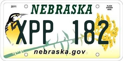 NE license plate XPP182