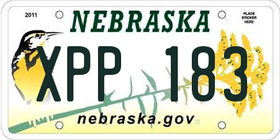 NE license plate XPP183
