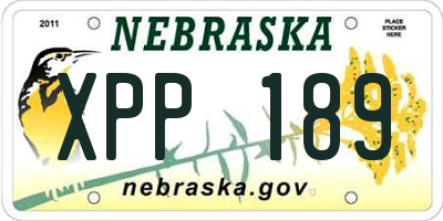 NE license plate XPP189
