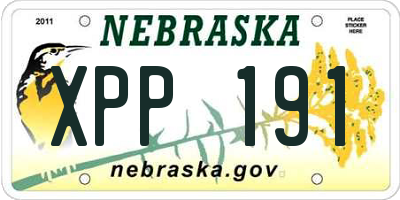 NE license plate XPP191