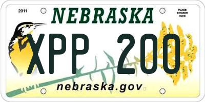NE license plate XPP200