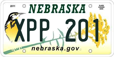 NE license plate XPP201