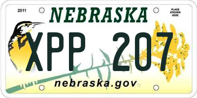 NE license plate XPP207