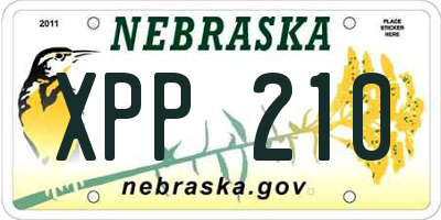 NE license plate XPP210
