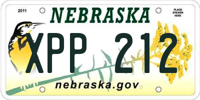 NE license plate XPP212