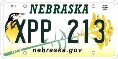 NE license plate XPP213