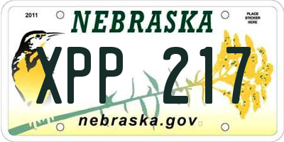 NE license plate XPP217