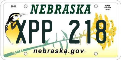 NE license plate XPP218