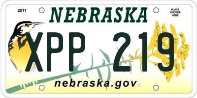 NE license plate XPP219