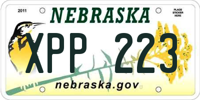 NE license plate XPP223